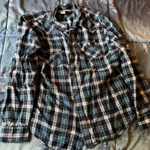 American rag long sleeve plaid shirt